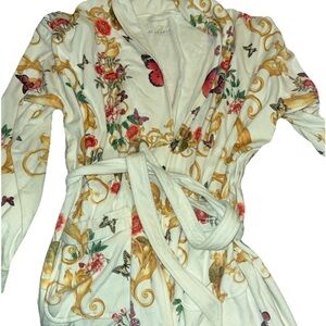Bellagio Floral & Butterfly Women's Robe in Cream